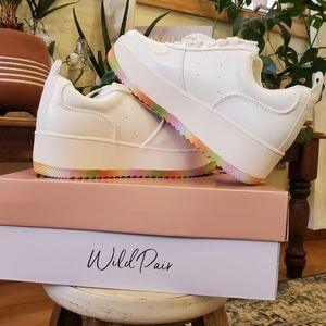 NWT Wild Pair Rainbow Platform Sneakers 🌈